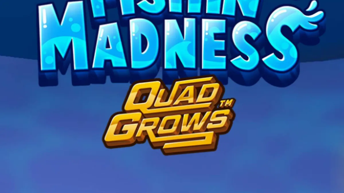 Tampilan visual slot Fishin’ Madness Quadgrows dengan tema bawah laut